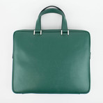 Fendi // Leather Business Briefcase // Green