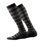 Travel & Recovery Compression Socks // Black + Charcoal (XS)