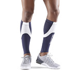 Running Compression Calf Tights // Navy Blue + White (Small)