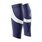 Running Compression Calf Tights // Navy Blue + White (Small)