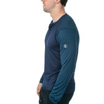 Cara Long Sleeve Fitness Tech Henley // Navy (XL)