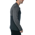 Cara Long Sleeve Fitness Tech Henley // Dark Gray (S)