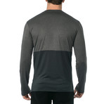 Cara Long Sleeve Fitness Tech Henley // Dark Gray (XL)