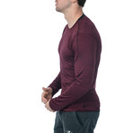 Everyday Long Sleeve Fitness Tech T // Dark Red (XS)