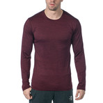 Everyday Long Sleeve Fitness Tech T // Dark Red (L)