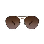 Calvin Klein // Round Aviator Sunglasses // Silver + Brown Gradient
