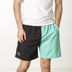 Men's UltraLight Training Shorts // Green + Black (XXS)