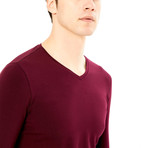 Dashiell Long Sleeve Shirt // Burgundy (XL)