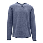 Kearney Long Sleeve Sweater // Slate Blue + White (S)