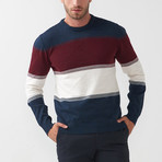 Dex Tricot Sweater // Dark Blue-Claret Red (L)