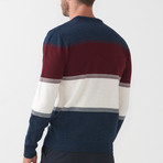 Dex Tricot Sweater // Dark Blue-Claret Red (S)