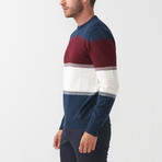 Dex Tricot Sweater // Dark Blue-Claret Red (M)