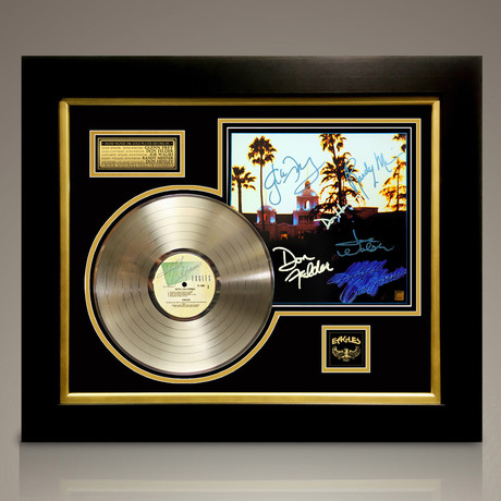 Eagles Hotel California // Signed 24K Gold Plated Record // Custom Frame