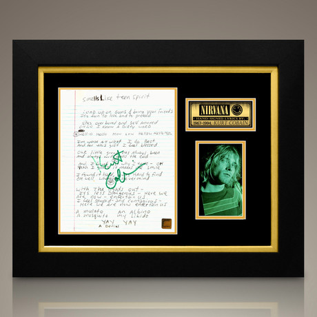 Kurt Cobain // Signed Lyrics // Custom Frame