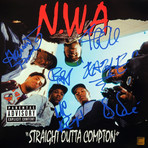 N.W.A Straight Outta Compton // Signed 24K Gold Plated Record // Custom Frame