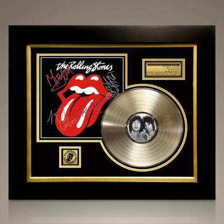 The Rolling Stones // Signed 24K Gold Plated Record // Custom Frame