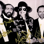 The Three Tenors // Michael Jackson + Pavarotti + Domingo + Carreras + Levine Signed Photo// Custom Frame