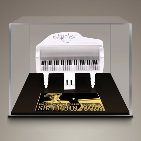 Elton John // Signed Mini Piano // Custom Museum Display (Signed Piano Only)