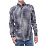 Gordian Check Flannel Shirt // Brown + Blue (L)