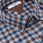 Gordian Check Flannel Shirt // Brown + Blue (XS)