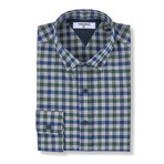Decius Check Flannel Shirt // Blue + Green (M)