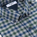 Decius Check Flannel Shirt // Blue + Green (S)
