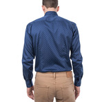 Nero Slim Fit Print Shirt // Blue (XL)
