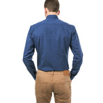 Galba Slim Fit Print Shirt // Blue (S)