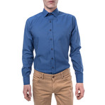 Otho Slim Fit Print Shirt // Blue (S)