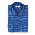 Otho Slim Fit Print Shirt // Blue (L)
