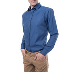 Otho Slim Fit Print Shirt // Blue (L)