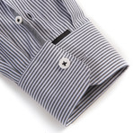Severus Striped Cotton Shirt // Black (XS)