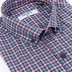 Pius Checked Shirt // Blue + Red (XS)