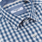 Vitellius Slim Fit Check Shirt // Blue (XL)