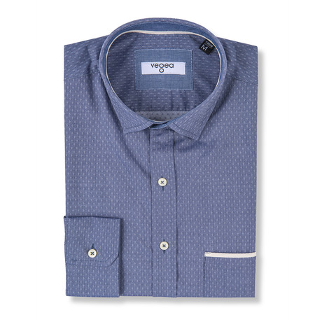 Vespasian Slim Fit Check Shirt // Blue (M)
