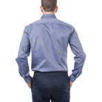 Vespasian Slim Fit Check Shirt // Blue (L)
