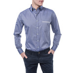 Vespasian Slim Fit Check Shirt // Blue (XL)