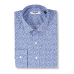 Commodus Slim Fit Printed Cotton Shirt // Blue (XL)