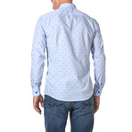 Claudius Slim Fit Print Shirt // Blue (XL)