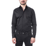 Gratian Slim Fit Cotton Shirt // Black (L)