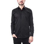 Gratian Slim Fit Cotton Shirt // Black (XS)