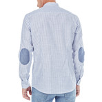 Jovian Stripe Shirt Stand Up Collar // Blue (M)