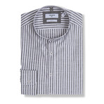 Valens Stripe Shirt Mao Collar // Black (S)
