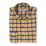 Gallus Plaid Flannel Shirt // Yellow + Blue (L)