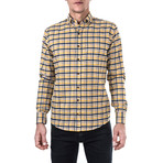 Gallus Plaid Flannel Shirt // Yellow + Blue (M)
