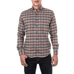 Florianus Check Flannel Shirt // Blue + Orange (L)