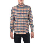 Florianus Check Flannel Shirt // Blue + Orange (M)