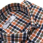 Florianus Check Flannel Shirt // Blue + Orange (XL)