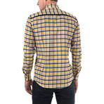 Gallus Plaid Flannel Shirt // Yellow + Blue (L)
