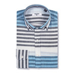 Domitian Shirt Horizontal Stripe // Blue + White (S)